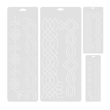 Floral quilting ruler template transparent 12-inch