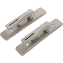 Deurknop voor binnengebruik, beige, satijnnikkel, rechthoekig, 1 stuk