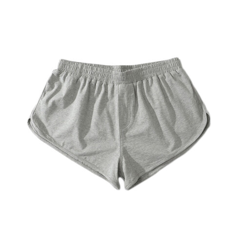 Herre treningsshorts i bomull med elastisk midje, grå