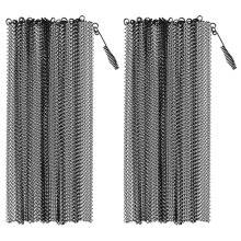 Metal Fireplace Screen Mesh Curtain 2 pcs