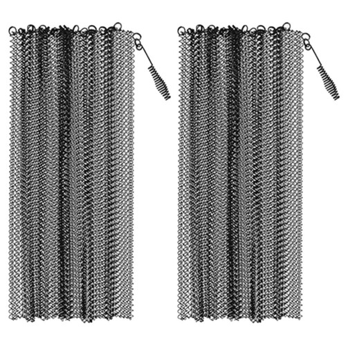 Metal Fireplace Screen Mesh Curtain 2 pcs