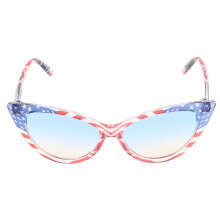 Dameszonnebril met cat-eye montuur en patriottisch design met de Amerikaanse vlag.