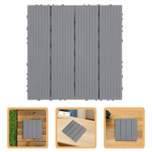 Balcony Deck Tiles Grey PP Interlocking 1 Set