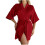 Women's silk-like V-neck open-front short robe S-XL 1
