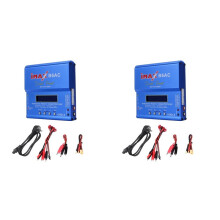 2X voor IMAX B6AC 80W RC Balance Charger + XT60 Kabel Digitale Li-Ion LiFe Nimh Nicd PB Lipo Batterijontlader EU-Stekker