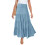 Saia maxi boho feminina com cintura alta e cordão elástico. 6