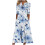 Plus Size Dame Midikjole med V-hals og Tryk, S-3XL 1