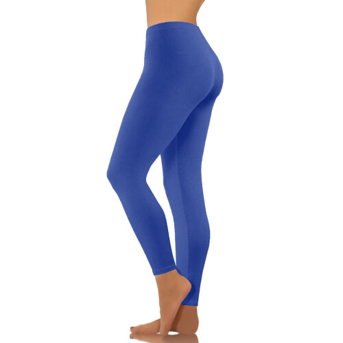 Damen-Yogahose, einfarbig, schmal geschnitten, elastischer Bund