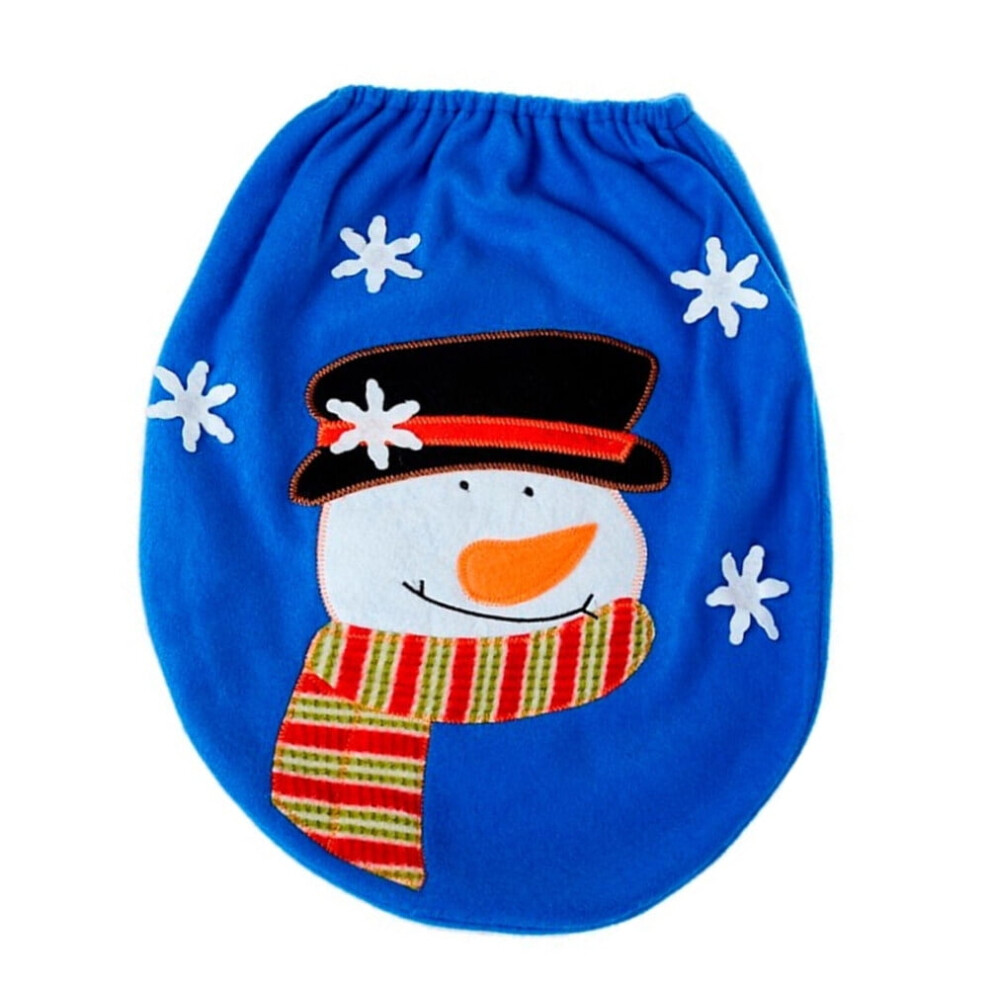 Snowman Toilet Seat Cover Blue Christmas Decor 922042411166