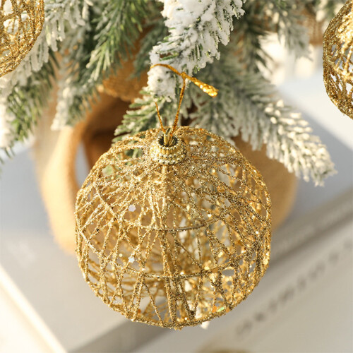 Guld Glitter Julekugle Julepynt Splintsikker 2 tommer