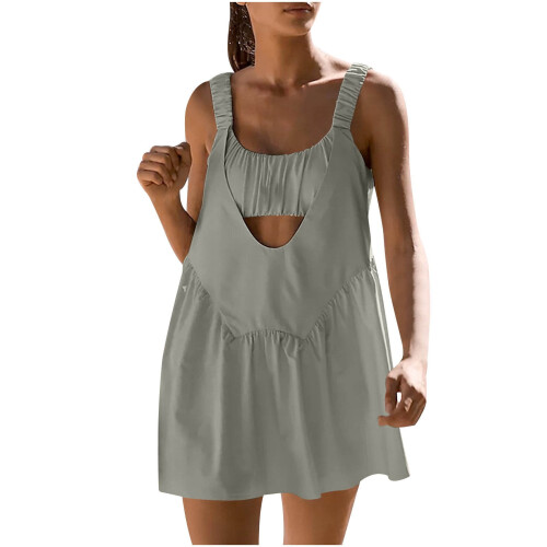 Abito da tennis da donna senza maniche e senza schienale con inserti