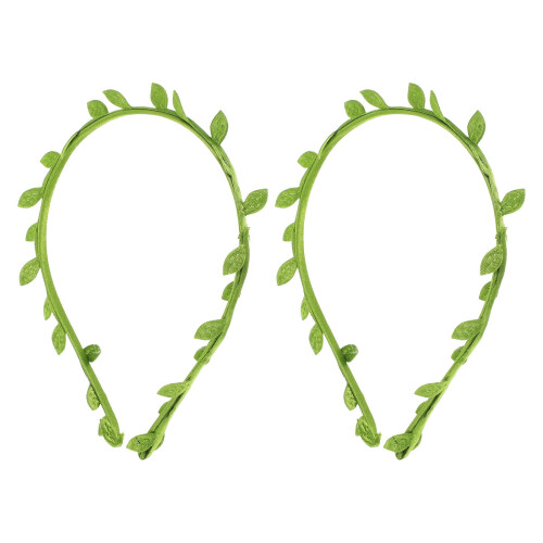 Κορδέλα μαλλιών Green Leaf από τεχνητό αμπέλι 2 τεμάχια