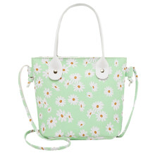 Dámská květinová crossbody kabelka s jednobarevným zipem