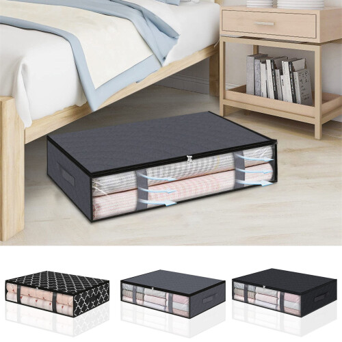 Opbevaringsbeholdere under sengen, foldbare, 2-pak