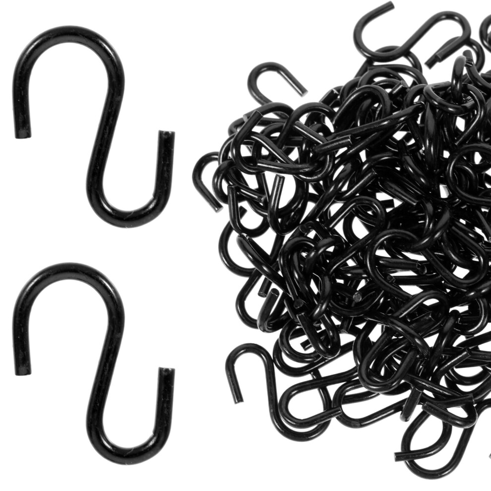 Black Metal S Hooks Heavy Duty 100 Pcs 9402001565341