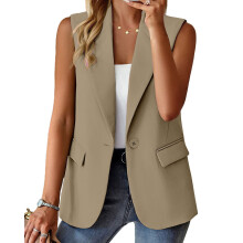 Chaleco informal sin mangas liso para mujer