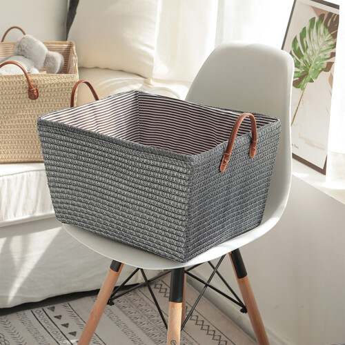 Panier à linge pliable en lin de style japonais avec