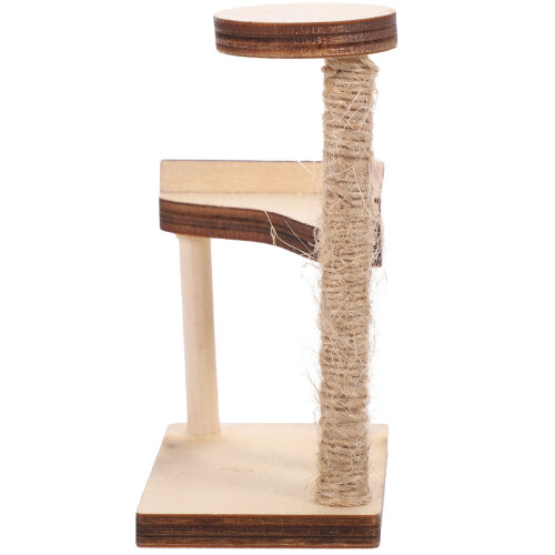 Mini Dollhouse Cat Scratching Post Khaki 1 Pc