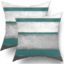 Fodere per cuscini in cotone color verde acqua, 45x45 cm (2 pezzi)