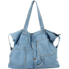 Dames Hobo Tote tas van zacht denim, retro crossbodytas, groot formaat