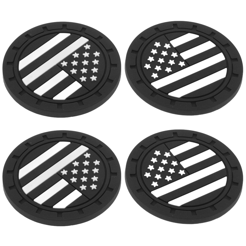American Flag Car Coasters 4 Pcs Black 9402001578532
