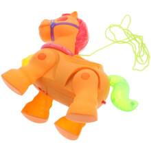 Hobbyhestlegetøj elektrisk gåstol orange 18x16x9cm