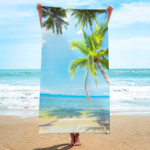 Sandtät strandhandduk i mikrofiber, 76 x 152 cm