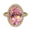 Roze eivormige ring met strasssteentjes, damesmaat 5-11 1
