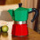 Moka-Kaffeemaschine, 6 Tassen, Grün/Rot 1