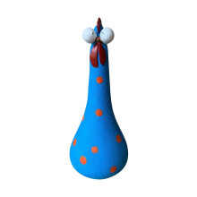 Živicová záhradná socha Silly Chicken, modrá vonkajšia dekorácia
