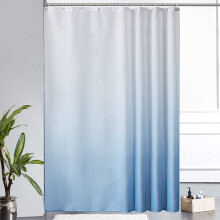 Duschvorhang aus Polyester, himmelblau, mit Ösen, 1-teilig