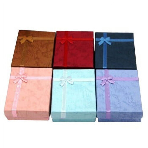Caja de regalo de lujo para collar con lazo rectangular (12 unidades) 1