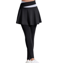 Zwarte yogalegging met hoge taille en rokje voor dames