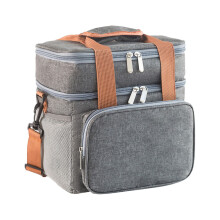 Contenitore termico impermeabile per il pranzo, grigio, compatibile con bento box.