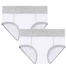 Nahtlose Damen-Baumwollslips mit hohem Bund, 2er-Pack, Weiß, Größe 5XL