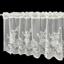 Spitzengardinen-Valance Beige 51 x 16 Zoll (1 Stück)