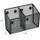 Magnetic Pen Holder Black 2-Compartment 6 Magnets 6