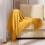 Yellow Reversible Knit Throw Blanket 50x67 inch 4