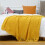 Yellow Reversible Knit Throw Blanket 50x67 inch 2