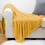 Yellow Reversible Knit Throw Blanket 50x67 inch 3
