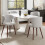 2Pcs Grey Chenille Upholstered Dining Chairs Curved Wing Back Solid Walnut Wood Legs Modern Kitchen Side Chairs 2