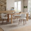 2Pcs Grey Chenille Upholstered Dining Chairs Curved Wing Back Solid Walnut Wood Legs Modern Kitchen Side Chairs 3