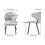 2Pcs Grey Chenille Upholstered Dining Chairs Curved Wing Back Solid Walnut Wood Legs Modern Kitchen Side Chairs 6