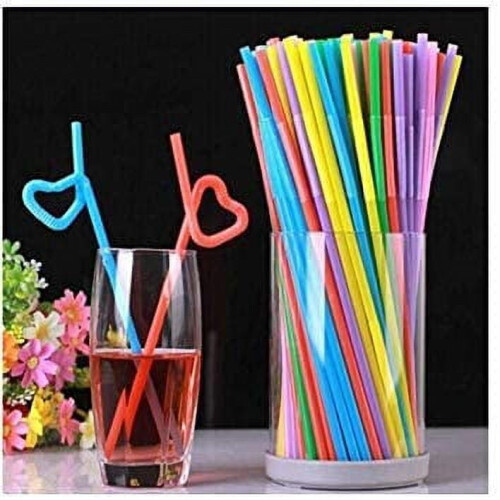 Colorful Flexible Drinking Straws 10.2 Inches 100 Pcs 1