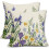 Fodere per cuscini floreali vintage, bianco e viola, 18x18 cm, set da 2 1