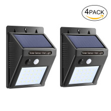 Napelemes LED mozgásérzékelős lámpa, 20 LED, vízálló, kültéri