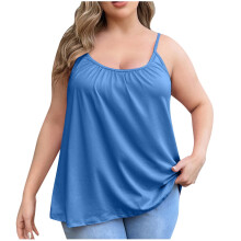 Pijama de mujer con camiseta de tirantes y copas en el pecho, tallas grandes