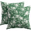 Conjunto de 2 capas de almofada florais 50x50cm (20x20 polegadas) em estilo rústico verde e branco. 1