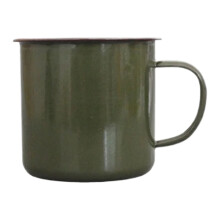 Emaille mok met handvat, groen, 350 ml