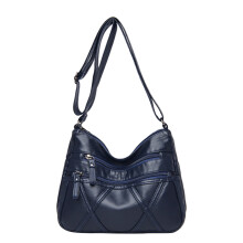Sac bandoulière femme en cuir véritable avec triple fermeture éclair